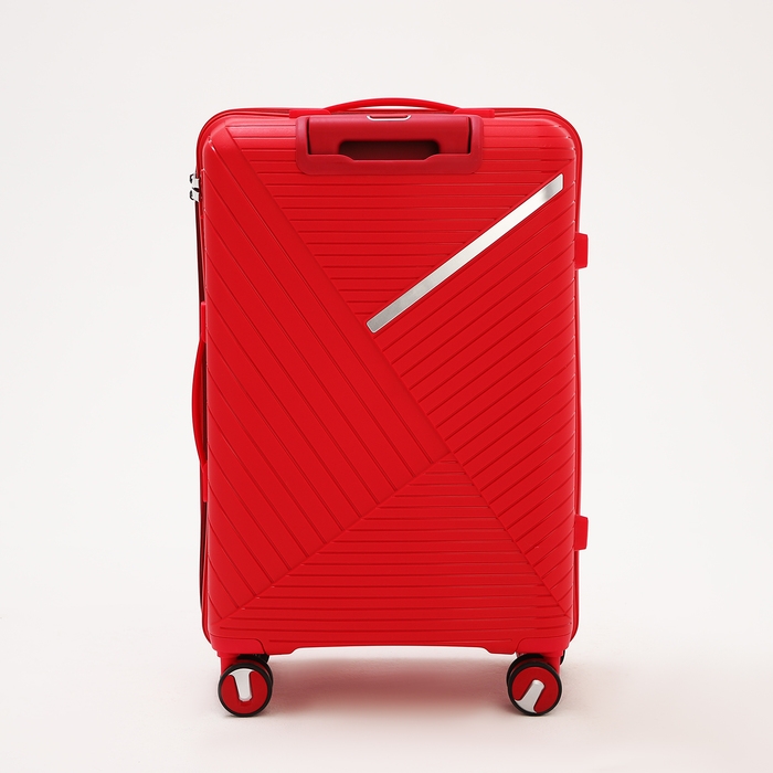 Чемодан средний 69 л (M), отдел на молнии, кодовый замок, 4 колеса, цвет красный