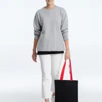 Холщовая сумка BrighTone, черная с красными ручками