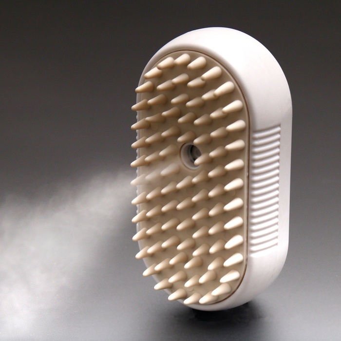 Паровая щетка-расческа для животных, с USB-зарядкой и выдвижной ручкой, белая Паровая щетка-расческа для животных, с USB-зарядкой и выдвижной ручкой, белая