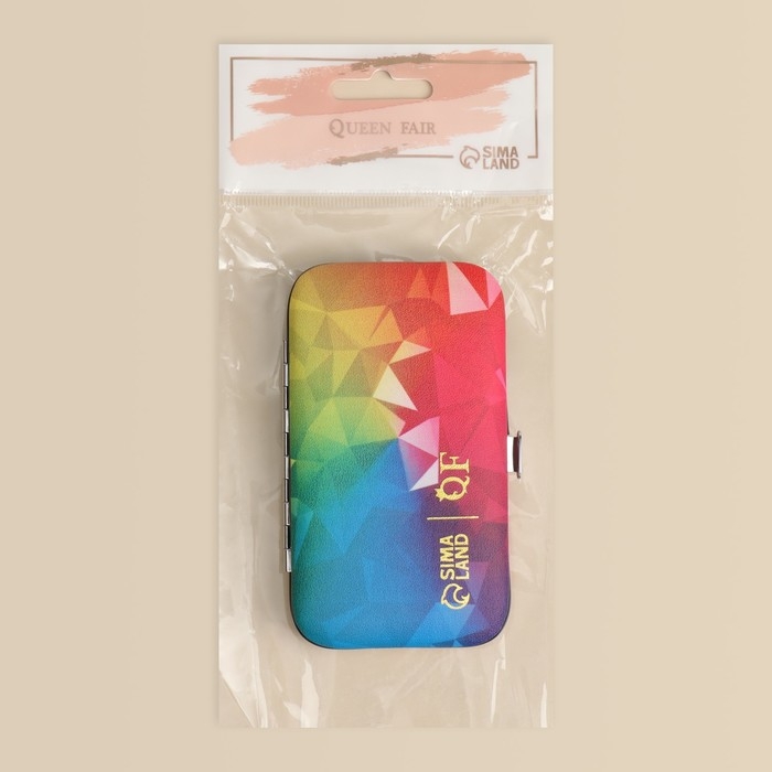 Набор маникюрный «Радуга», 7 предметов, в футляре, разноцветный Набор маникюрный «Радуга», 7 предметов, в футляре, разноцветный