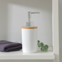 Дозатор для жидкого мыла «Бамбук», 320 мл, цвет белый Дозатор для жидкого мыла «Бамбук», 320 мл, цвет белый