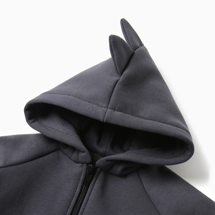 Костюм: толстовка и брюки Крошка Я Dino, рост 74-80, темно-серый