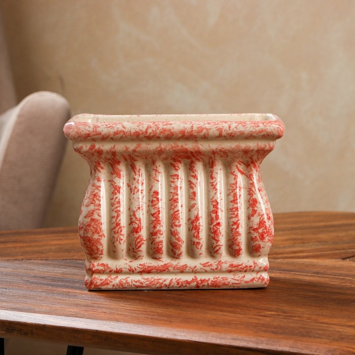 Кашпо &laquo;Античное&raquo;, красное, керамика, 1 л, Иран