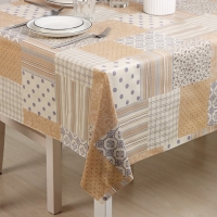 Клеёнка на стол на нетканой основе Доляна &laquo;Уют&raquo;, ширина 137 см, рулон 20 м, общая толщина 0,2 мм, цвет бежевый