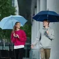 Зонт-трость Promo, голубой Зонт-трость Promo, голубой