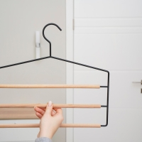 Плечики - вешалка для брюк и юбок LaDо́m Laconique, многоуровневая, 37×31,5×1,1 см, цвет чёрный Плечики - вешалка для брюк и юбок LaDо́m Laconique, многоуровневая, 37×31,5×1,1 см, цвет чёрный