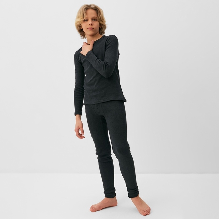 Термобелье для мальчика (лонгслив, легинсы) цвет графит меланж, рост 116 Термобелье для мальчика (лонгслив, легинсы) цвет графит меланж, рост 116