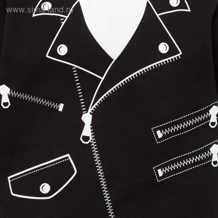 Боди Крошка Я &laquo;Рок стайл&raquo;, рост 86-92 см, (размер 28), цвет чёрный