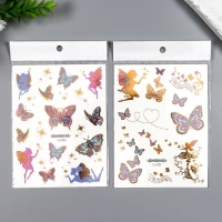 Татуировка на тело цветная с золотом "Бабочки, феи, браслеты" МИКС 16х12 см Татуировка на тело цветная с золотом "Бабочки, феи, браслеты" МИКС 16х12 см