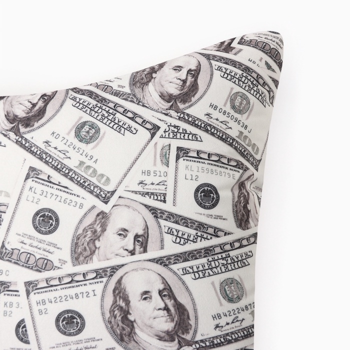 Подушка декоративная Этель  "Dollars" 40х40 см, велюр, 100% п/э