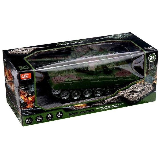 Танк радиоуправляемый &laquo;Победа&raquo;, работает от батареек, цвет зелёный