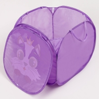 Корзина для хранения игрушкек с крышкой «Котик», 42 х 42 х 42 см, фиолетовая Корзина для хранения игрушкек с крышкой «Котик», 42 х 42 х 42 см, фиолетовая