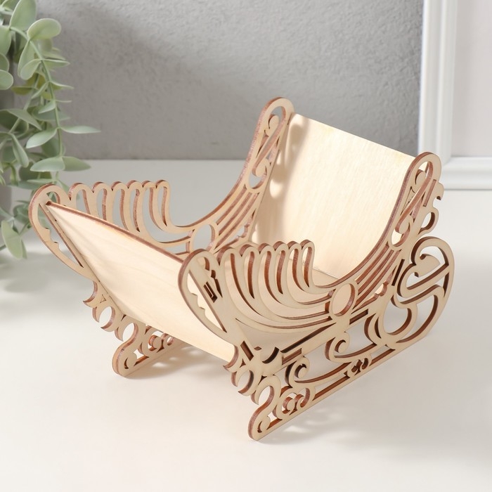 Шкатулка-сани "Узорчатые" 22х9,5х13 см (набор 5 деталей)