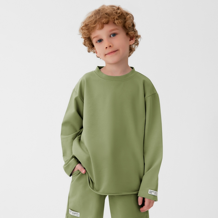 Футболка детская с дл.рукавом KAFTAN, р. 30 (98-104 см), хаки