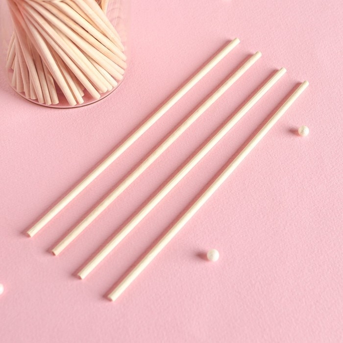 Палочки - дюбели для леденцов, набор 100 шт, 15×0,3 см, берёза Палочки - дюбели для леденцов, набор 100 шт, 15×0,3 см, берёза