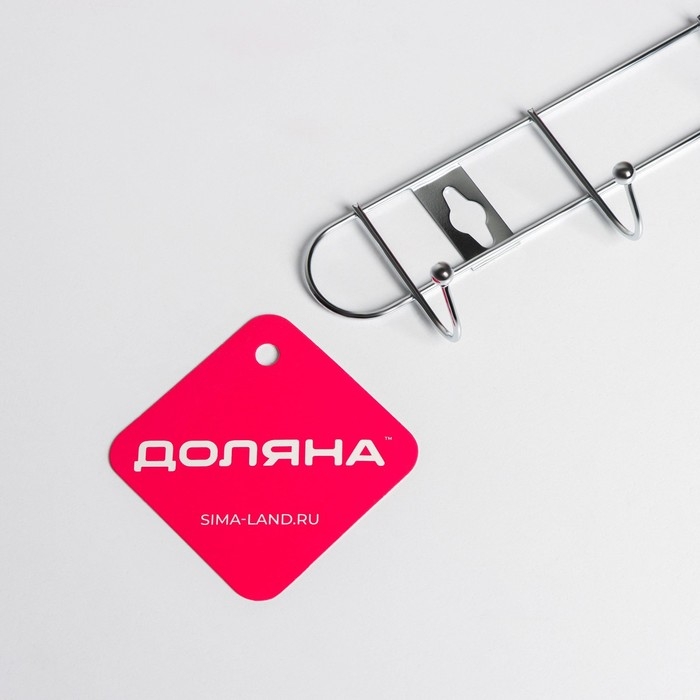 Вешалка настенная Доляна &laquo;Лето&raquo;, 10 крючков, 55&times;5&times;3.5 см, хромированная