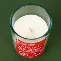 Свечи в стакане новогодние «Новый год: Счастья от Деда Мороза», набор, 2 шт., аромат корица и апельсин Свечи в стакане новогодние «Новый год: Счастья от Деда Мороза», набор, 2 шт., аромат корица и апельсин