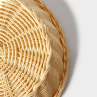 Корзинка для подачи Доляна «Ваниль», 21×21×6,5 см, цвет молочный Корзинка для подачи Доляна «Ваниль», 21×21×6,5 см, цвет молочный