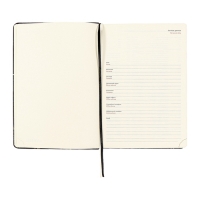 Ежедневник недатированный A5 136 листов, кожзам deVENTE. Marble, твердая обложка с поролоном, перфорация, ляссе, блок 70, черный