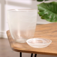 Горшок цветочный с поддоном №3 "Алеб" белый, 1 л