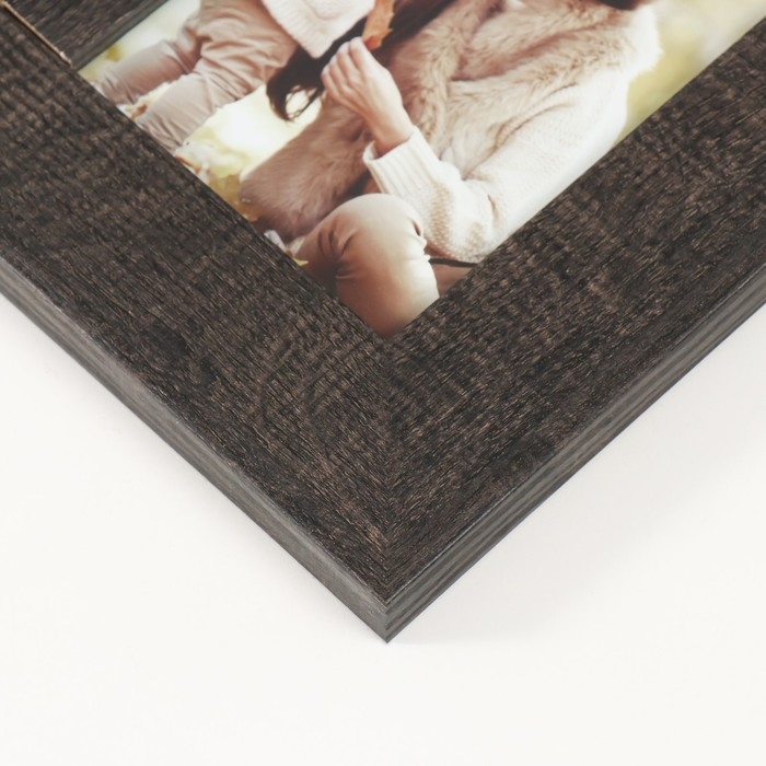 Фоторамка дерево, стекло на 3 фото 10х15 см Фоторамка дерево, стекло на 3 фото 10х15 см "Рустик" тёмный шоколад 22х39х1,5 см