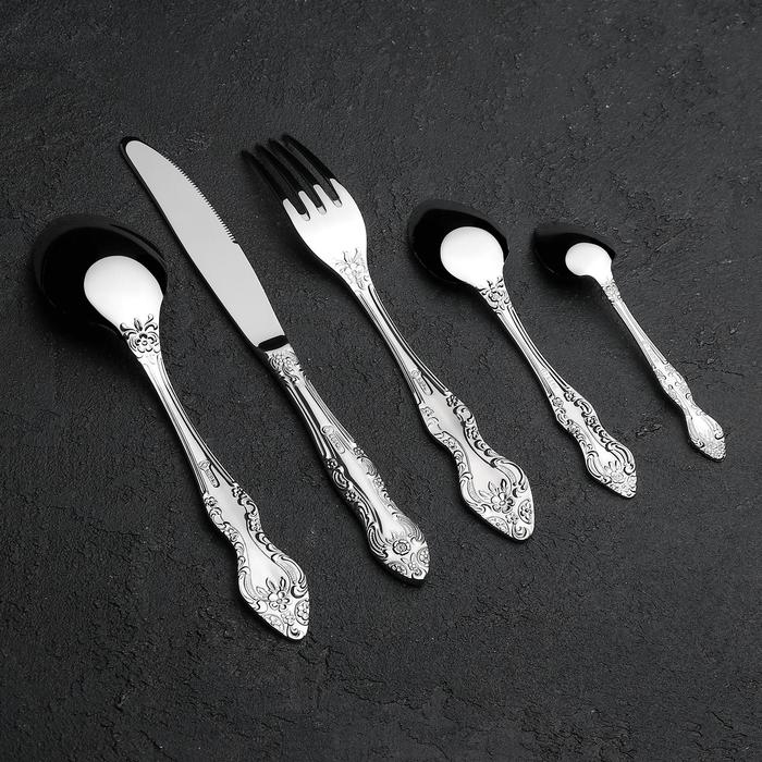 Набор столовых приборов &laquo;Тройка&raquo;, 30 предметов, художественная роспись, декоративная коробка