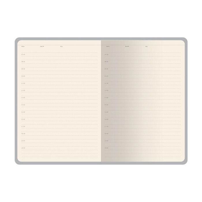 Ежедневник недатированный А5, 128 листов GRAND, интегральная обложка из искусственной кожи, ляссе, кремовый блок 70 г/м2, серебро
