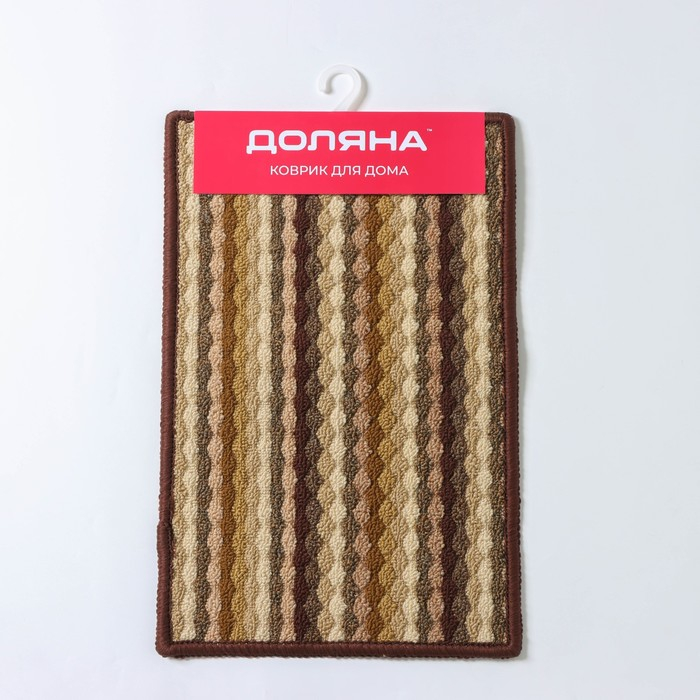 Коврик влаговпитывающий придверный Доляна &laquo;Цветная косичка&raquo;, 38&times;57 см, цвет коричневый