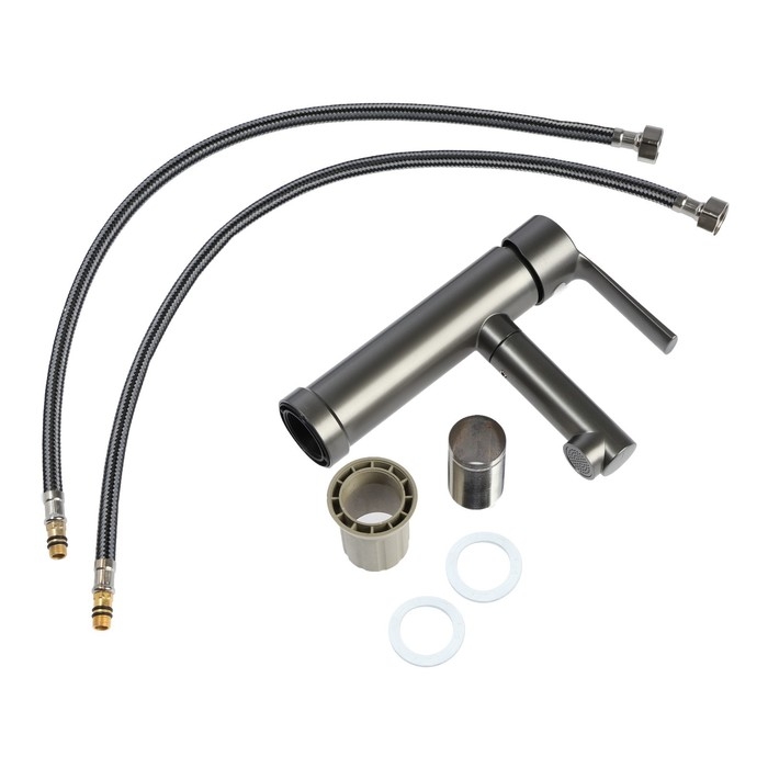 Смеситель для раковины ZEIN Z3694, однорычажный, поворотный излив высотой 9 см, графит Смеситель для раковины ZEIN Z3694, однорычажный, поворотный излив высотой 9 см, графит