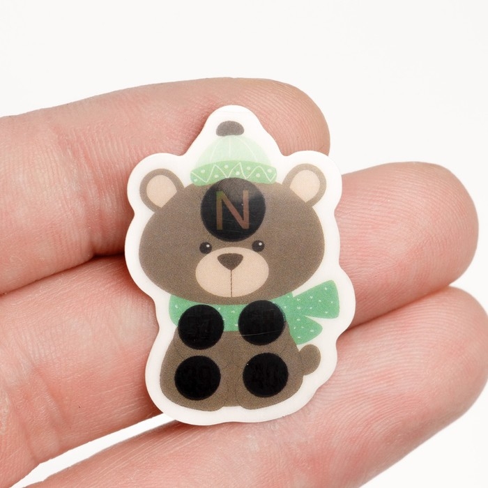 Детский термометр - наклейка налобный Детский термометр - наклейка налобный "Мишка", до 40°