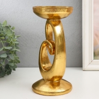 Подсвеник полистоун на 1 свечу "Петля" золото 10,5х10,5х20,5 см Подсвеник полистоун на 1 свечу "Петля" золото 10,5х10,5х20,5 см