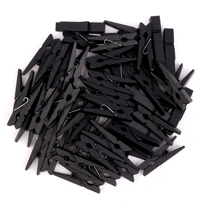 Набор прищепок для декора 50 шт., чёрные — 3,5 см Набор прищепок для декора 50 шт., чёрные — 3,5 см