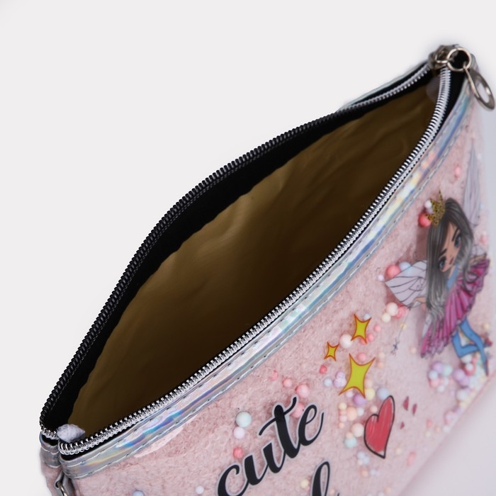 Косметичка на молнии, цвет розовый