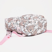 Рюкзак школьный на молнии из текстиля, наружный карман, цвет розовый Рюкзак школьный на молнии из текстиля, наружный карман, цвет розовый