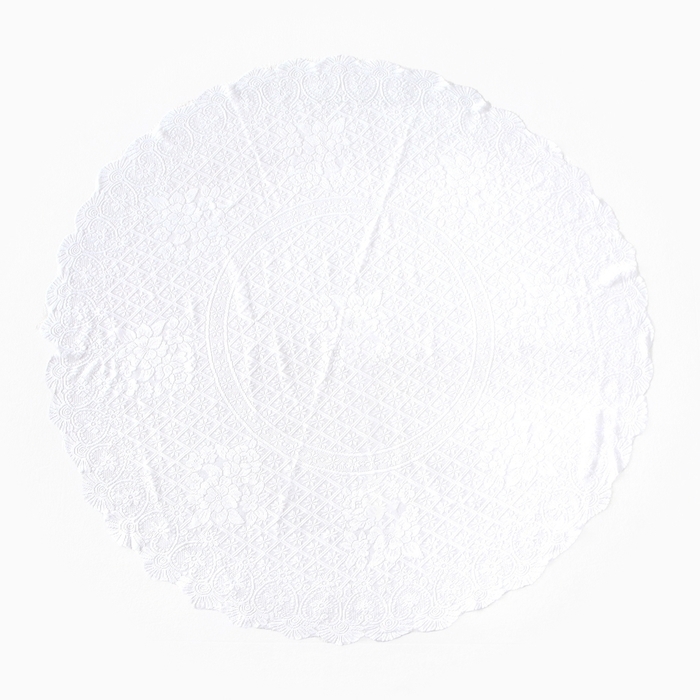 Скатерть Доляна Ажур цв.белый d180 &plusmn;5 см, 100%п/э