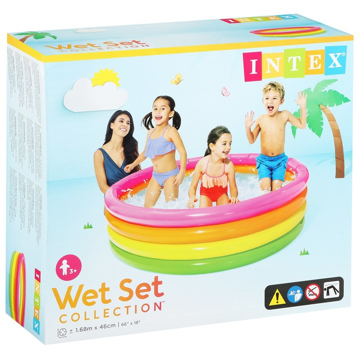 Бассейн надувной &laquo;Радуга&raquo;, 168 х 46 см, от 3 лет, 56441NP INTEX
