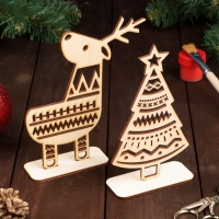 Набор декоративных подставок "Олень и Ёлка", 2шт, 160 х 140 мм, 160 х 90 мм Набор декоративных подставок "Олень и Ёлка", 2шт, 160 х 140 мм, 160 х 90 мм