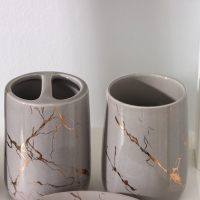 Набор аксессуаров для ванной комнаты SAVANNA «Гроза», 4 предмета (мыльница, дозатор для мыла, 2 стакана), цвет серый Набор аксессуаров для ванной комнаты SAVANNA «Гроза», 4 предмета (мыльница, дозатор для мыла, 2 стакана), цвет серый