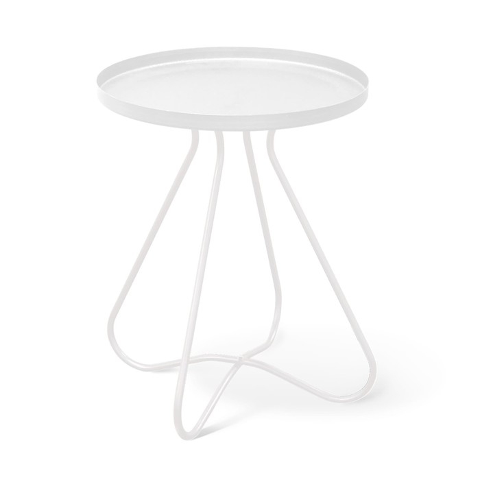 Столик журнальный, 400х400х450, Белый муар