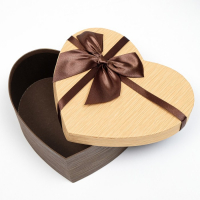 Набор коробок 3 в 1 &laquo;Сердце&raquo;, с бантом, коричневый, 22 х 20 х 9 - 16 х 14 х 6 см