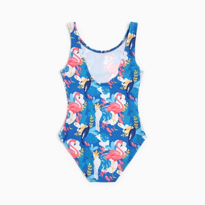 Купальник слитный, цвет синий/фламинго, рост 110 см Купальник слитный, цвет синий/фламинго, рост 110 см