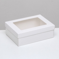 Коробка подарочная складная, упаковка, &laquo;Белая&raquo;, с окном 21 х 15 х 7 см