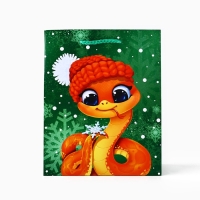 Пакет подарочный новогодний ламинированный &laquo;Змея 2025&raquo;, MS 18 х 23 х 8 см , Новый год