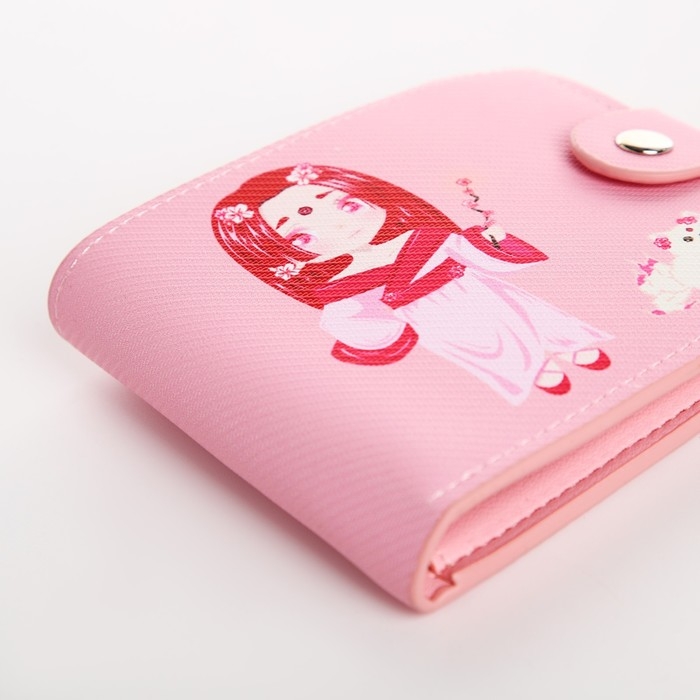 Кошелёк на кнопке, цвет розовый