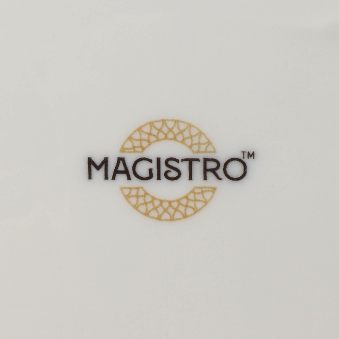 Тарелка фарфоровая десертная Magistro La Perle, d=20 см, цвет белый Тарелка фарфоровая десертная Magistro La Perle, d=20 см, цвет белый