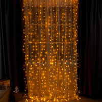 Гирлянда &laquo;Занавес&raquo; 2 &times; 3 м, IP20, прозрачная нить, 720 LED, свечение жёлтое, 8 режимов, 220 В