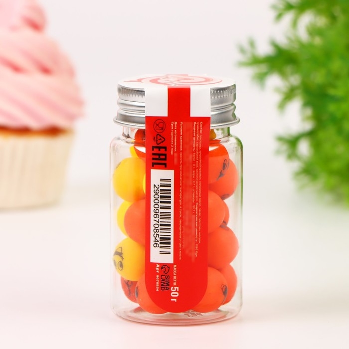 Кондитерская посыпка Кондитерская посыпка "Смайлик", жёлтый, оранжевый, 50 г