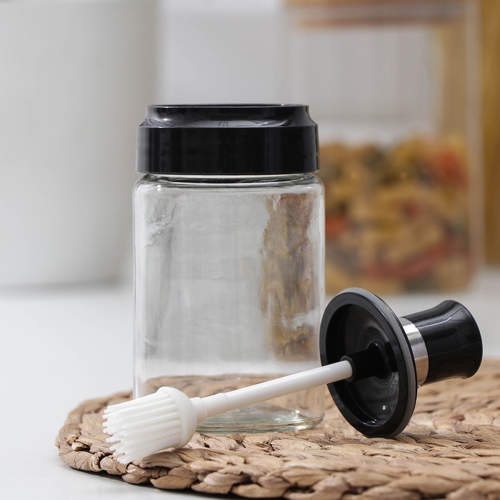 Бутылка стеклянная для масла Доляна &laquo;Глейд&raquo;, с кулинарной кисточкой