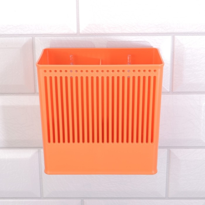 Органайзер для хранения &laquo;Classic&raquo;, навесной, 2 секции, с клеевой основой, 14,5 &times; 14,5 &times; 7,5 см, цвет МИКС