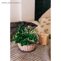 Корзина плетеная, бамбук, 21х21х10/24 см, фиолетовая Корзина плетеная, бамбук, 21х21х10/24 см, фиолетовая